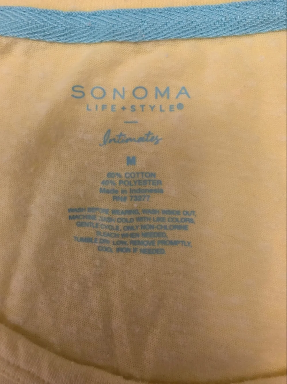 Sonoma Women's Yellow Scoop Neck Top and Light Blue Bumblebee Pajama Set ~Medium - Picture 10 of 16